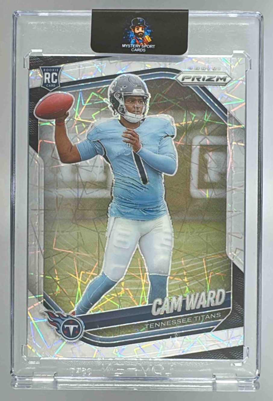 Card image for 2025 Panini Football Prizm Cam Ward Lazer Prizms #352 RC Tennessee Titans