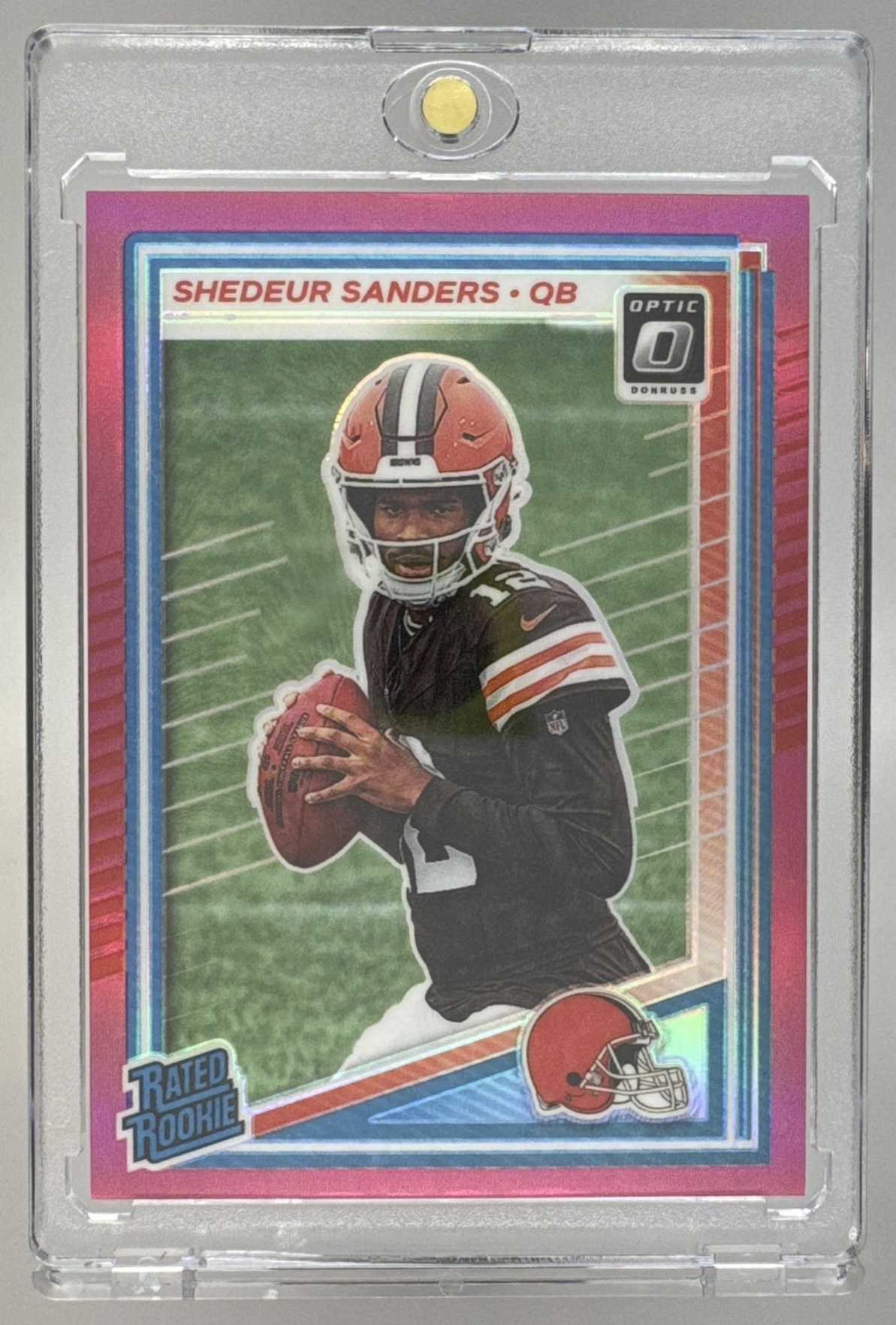 Card image for 2025 Panini Donruss Optic Shedeur Sanders Rated Rookie #203 Browns