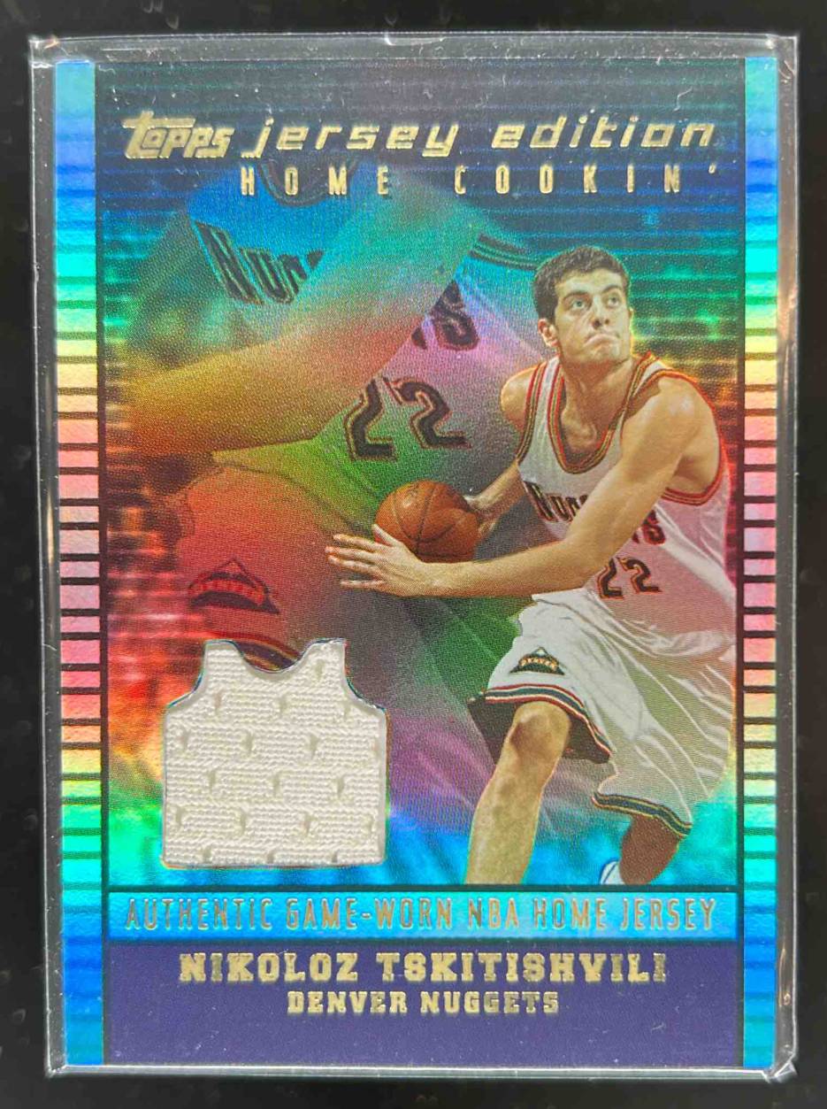 Card image for 2002-03 TOPPS JERSEY EDITION NIKOLOZ TSKITISHVILI #JENTS RC DENVER NUGGETS