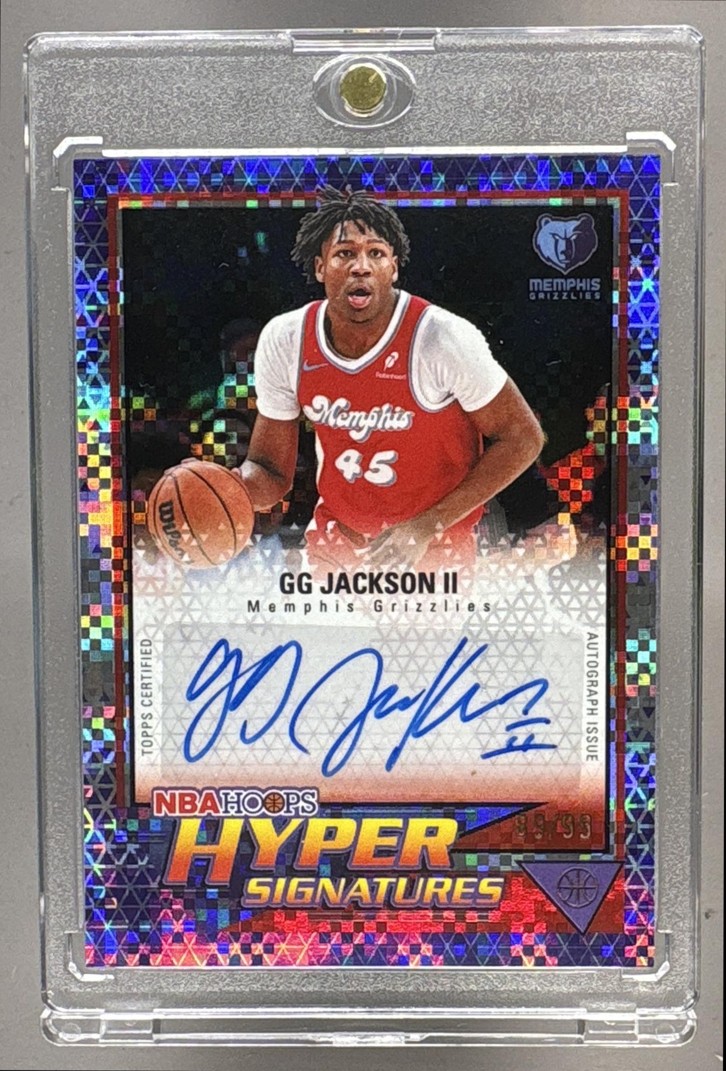 2025 TOPPS HOOPS GG JACKSON II #HHS-GJ HYPER SIG LIGHT BURST PURPLE /99 AUTO