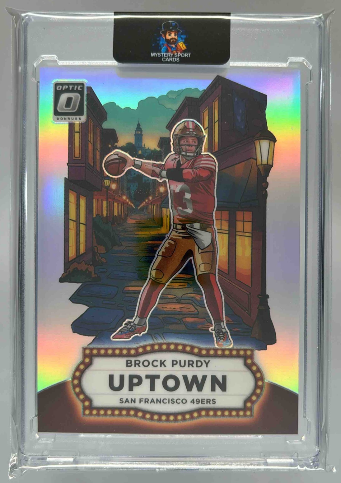 Card image for 2025 Panini Football Donruss Optic Brock Purdy Uptown #4 San Francisco 49ers