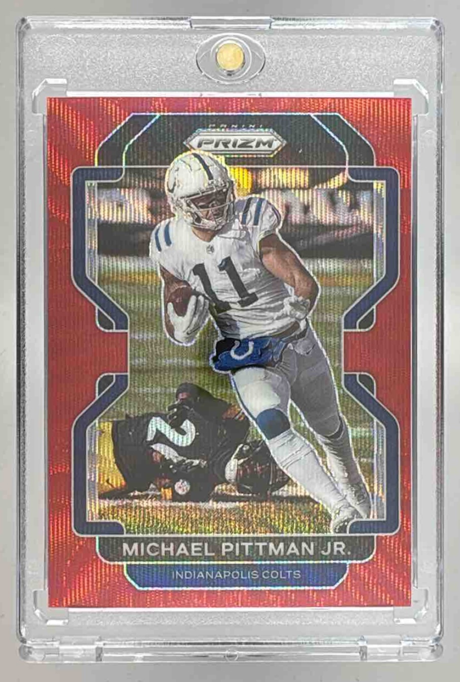 Card image for 2021 Panini Prizm Michael Pittman Jr. Red Wave /149 #22 Colts