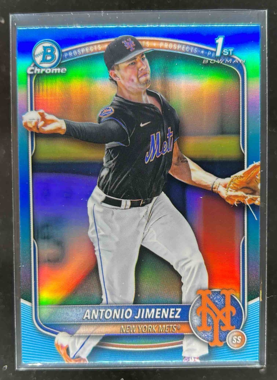 Card image for Antonio Jimenez 2025 Bowman Draft Chrome Sky Blue Refractor