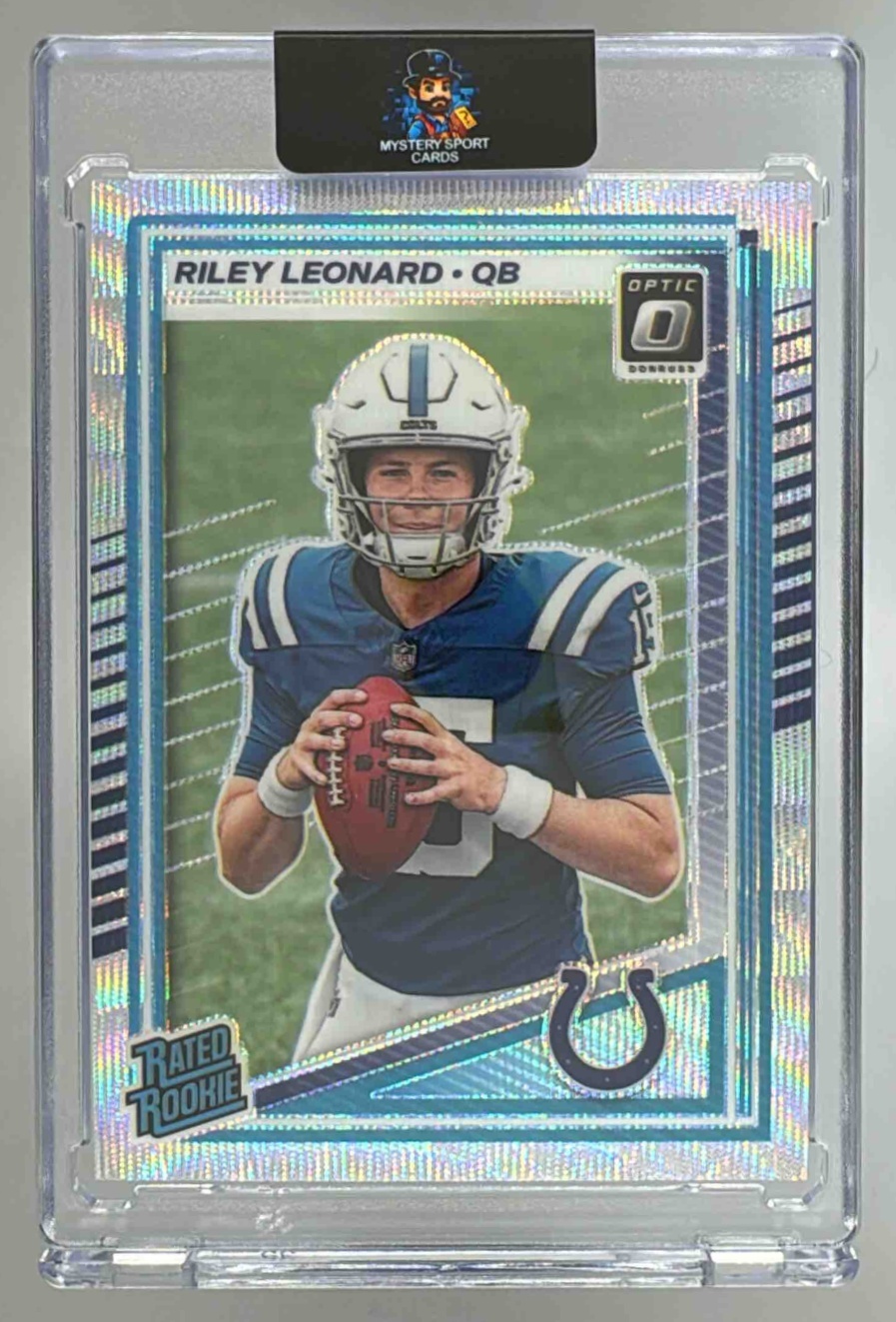 Card image for 2025 Panini Donruss Optic Riley Leonard Rated Rookie Wave Prizm /300 #255 Colts