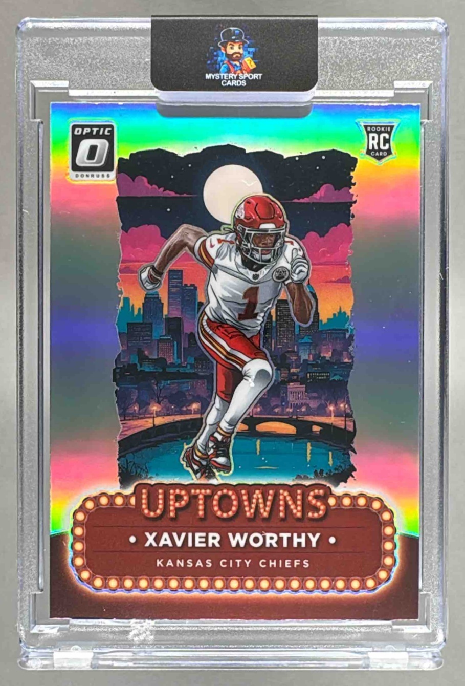 Card image for 2024 Panini Donruss Optic Xavier Worthy Uptowns #7 RC SSP Chiefs