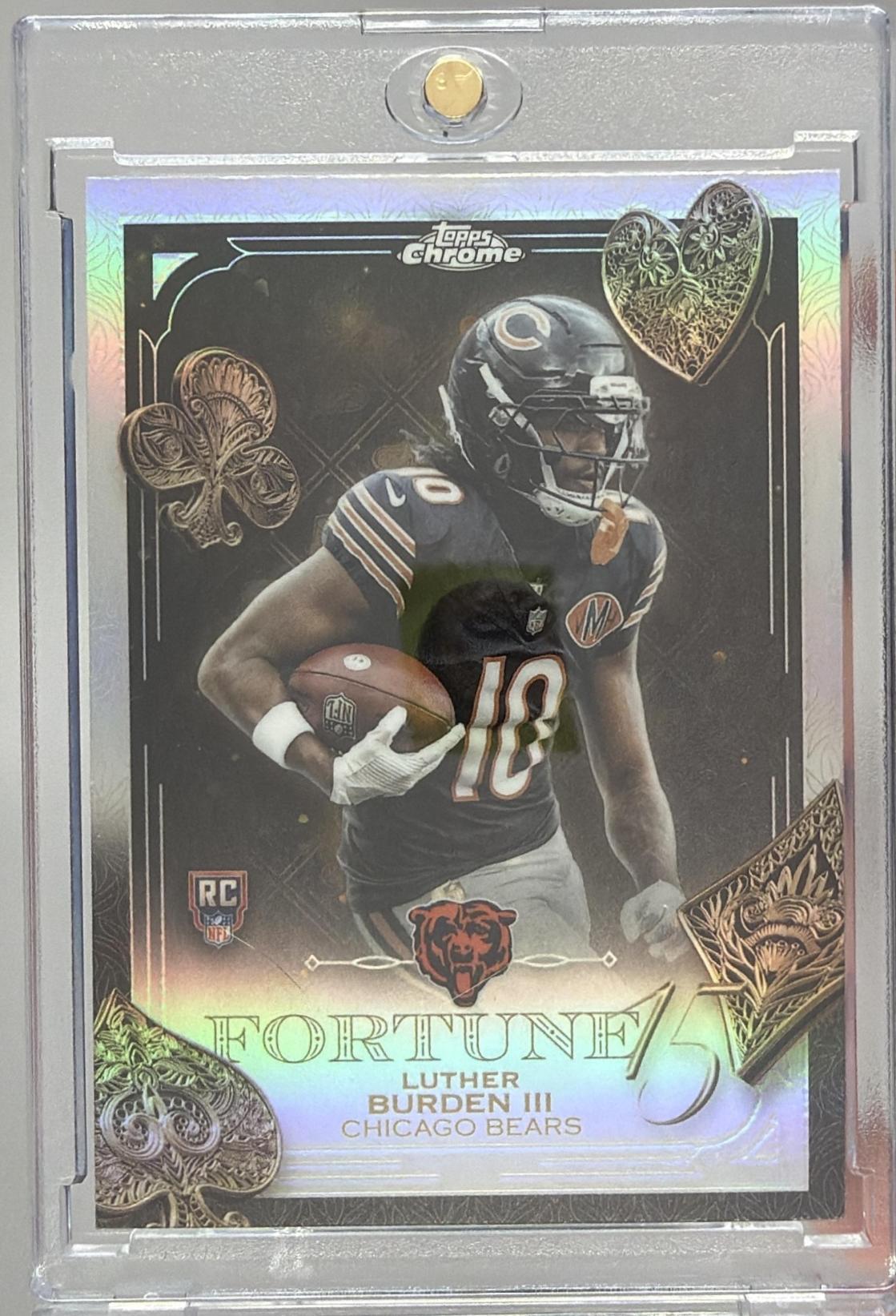 Card image for 2025 Topps Chrome Luther Burden III Fortune 15 Refractor #F15-28 RC Bears