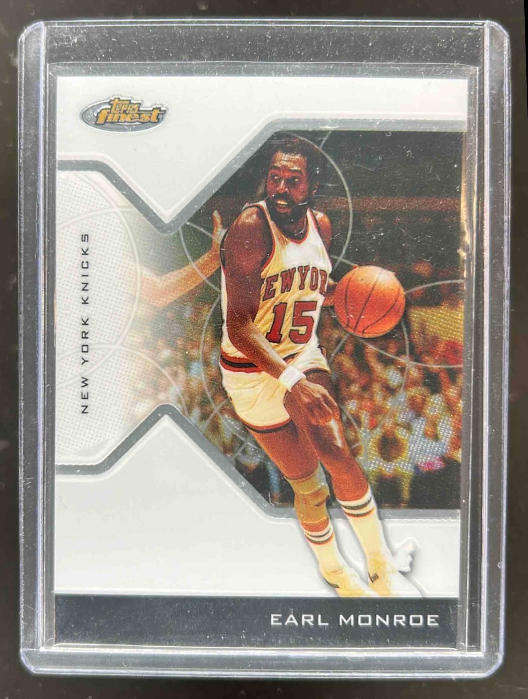 Card image for 2004-05 TOPPS FINEST EARL MONROE /400 #139 NEW YORK KNICKS
