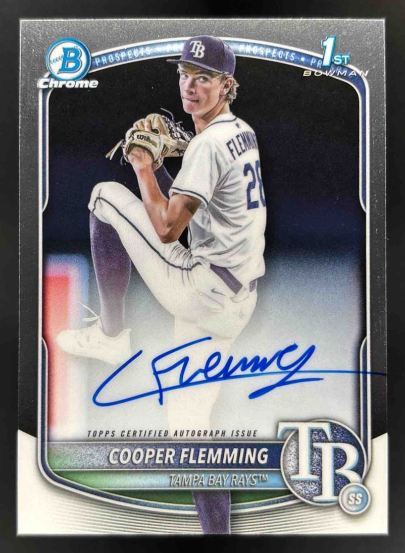 Card image for 2025 Bowman Draft Cooper Flemming Chrome Prospect Auto #CPA-CF Rays
