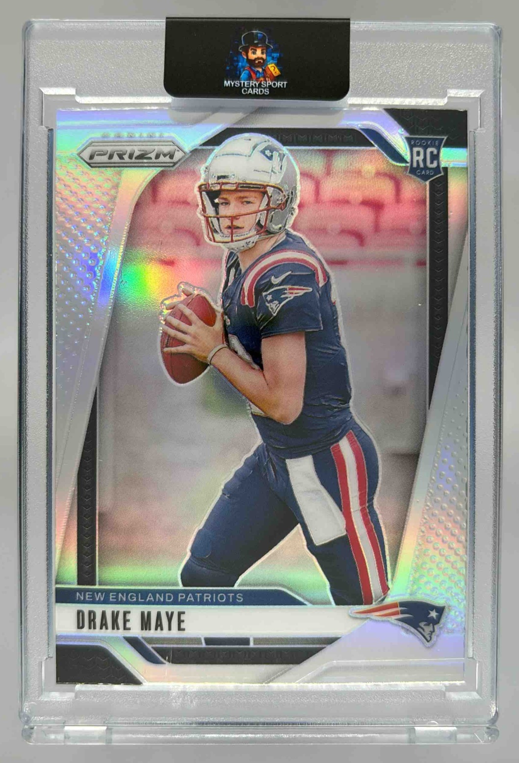 Card image for 2024 Panini Football Prizm Drake Maye Silver #329 RC New England Patriots