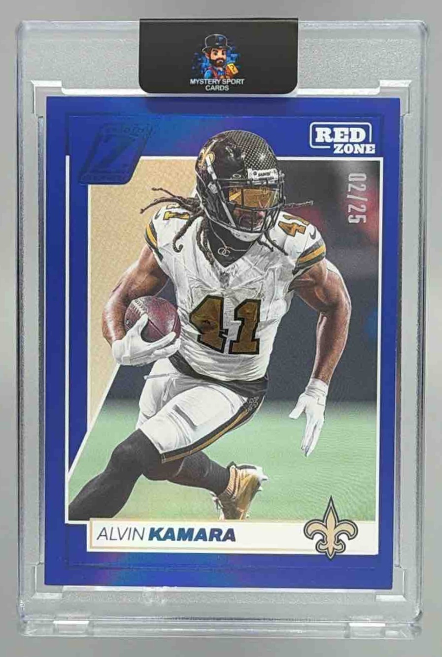 Card image for 2024 Panini Zenith Alvin Kamara Blue Red Zone /25 #70 Saints