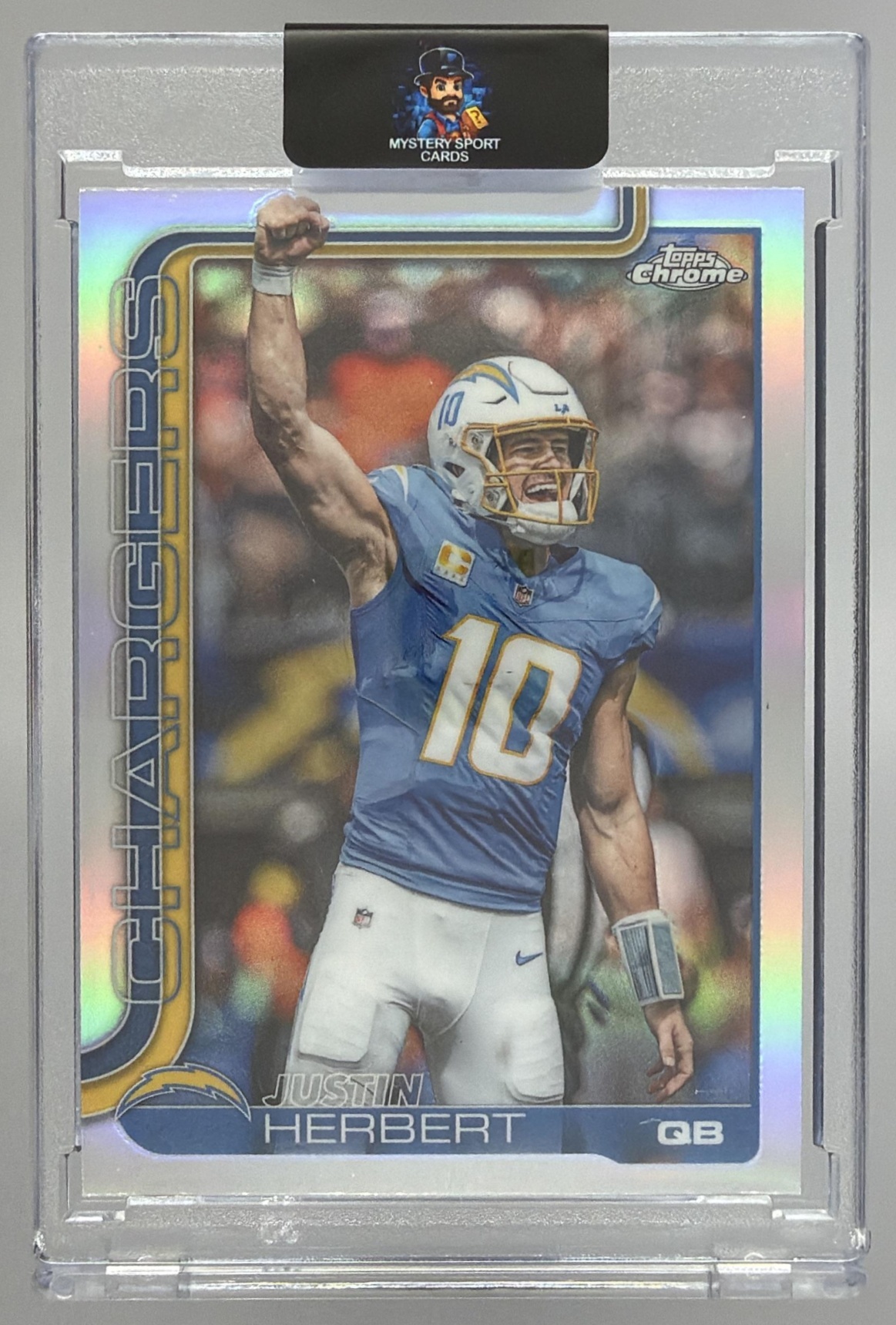 Card image for 2025 Topps Chrome Sapphire Justin Herbert Image Variation #158 SP VAR Chargers