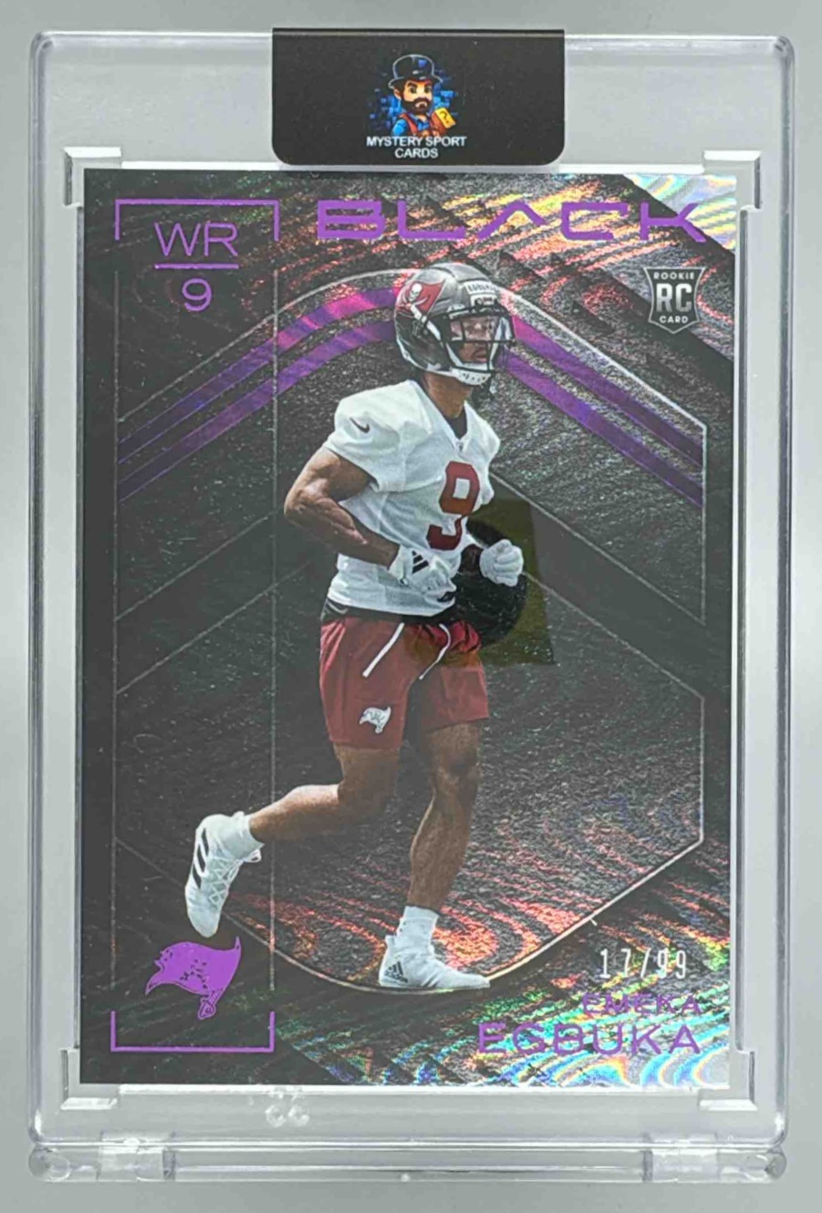 Card image for 2025 Panini Black Emeka Egbuka Rookies Royal /99 #175 RC Buccaneers