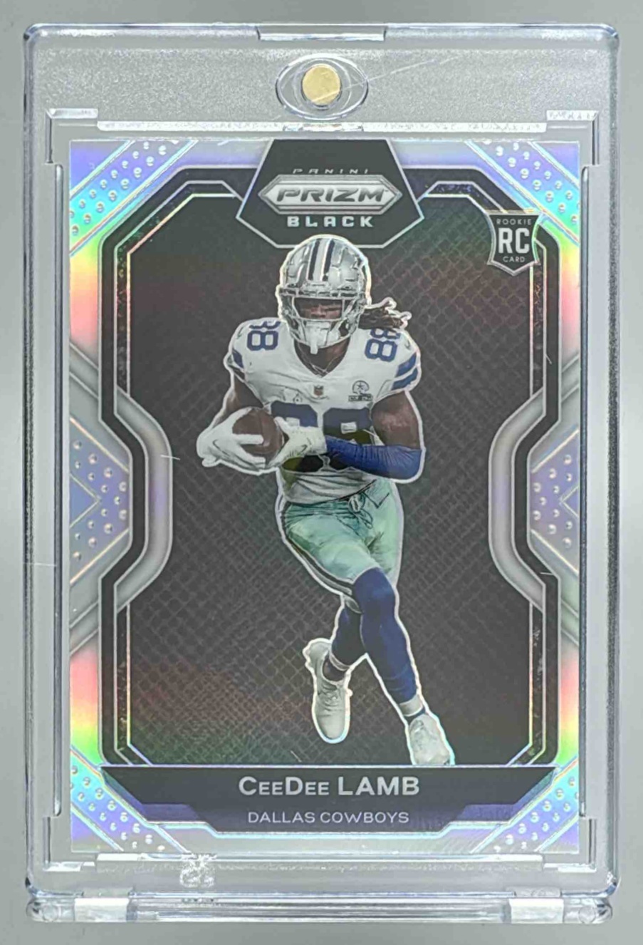 Card image for 2020 Panini Football Chronicles CeeDee Lamb Prizm Black #PB-11 RC Dallas Cowboys