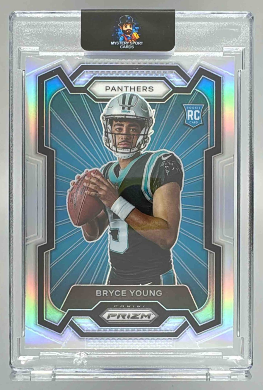 Card image for 2023 Panini Prizm Bryce Young Rookie Variations Prizms Silver #301 RC Panthers