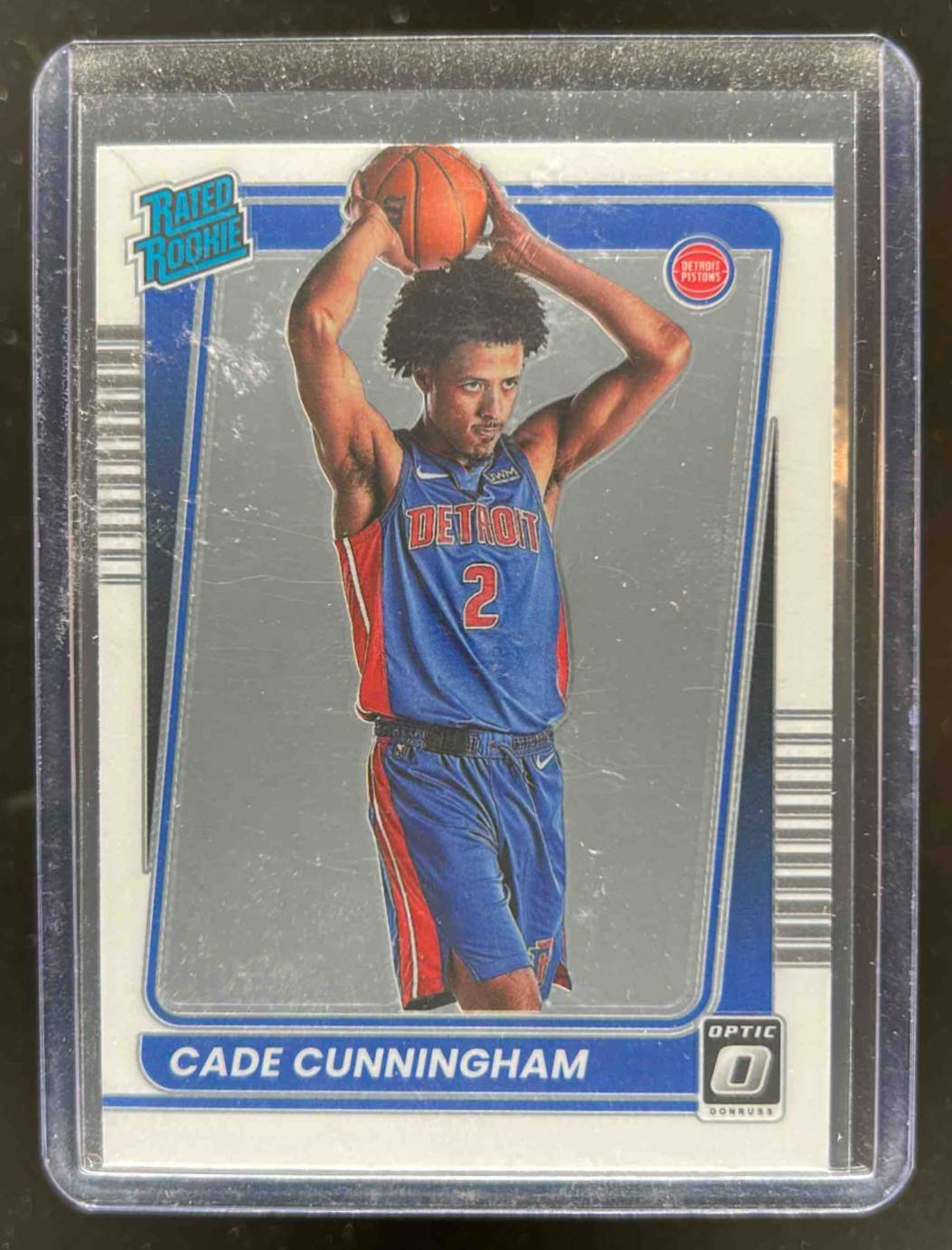 Card image for 2021-22 PANINI DONRUSS OPTIC CADE CUNNINGHAM #161 RC ROOKIE DETROIT PISTONS