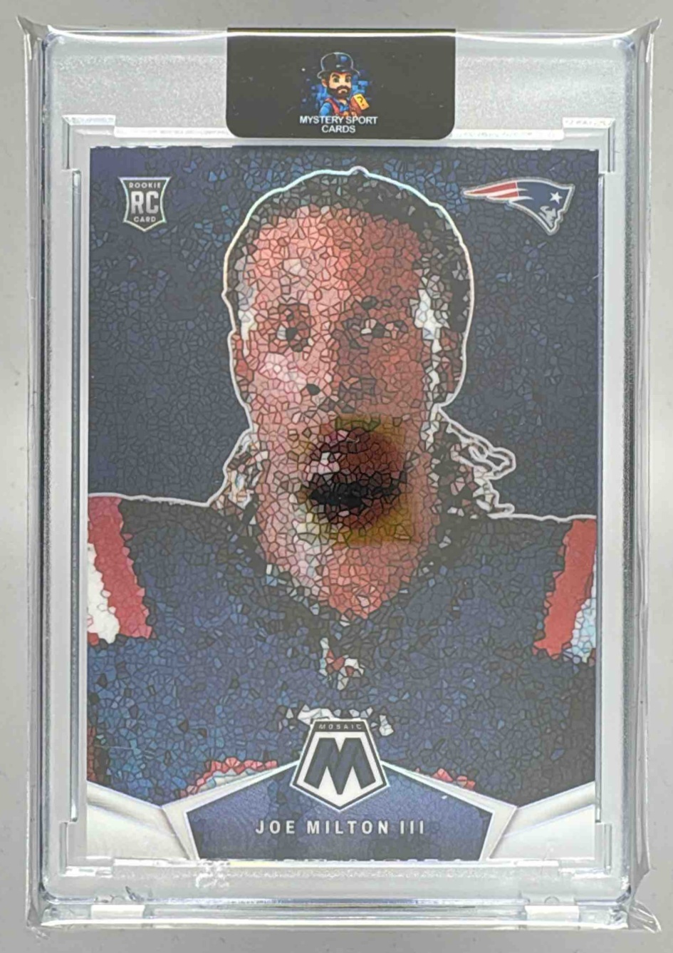 Card image for 2024 Panini Football Mosaic Joe Milton III Micro #MM-JMN RC New England Patriots