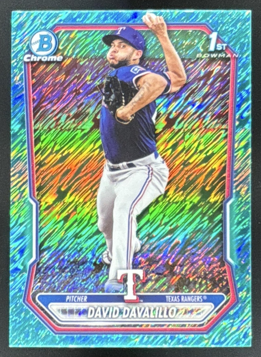 Card image for 2026 Bowman David Davalillo Chrome Aqua Shimmer Refractor /125 1st Prospect