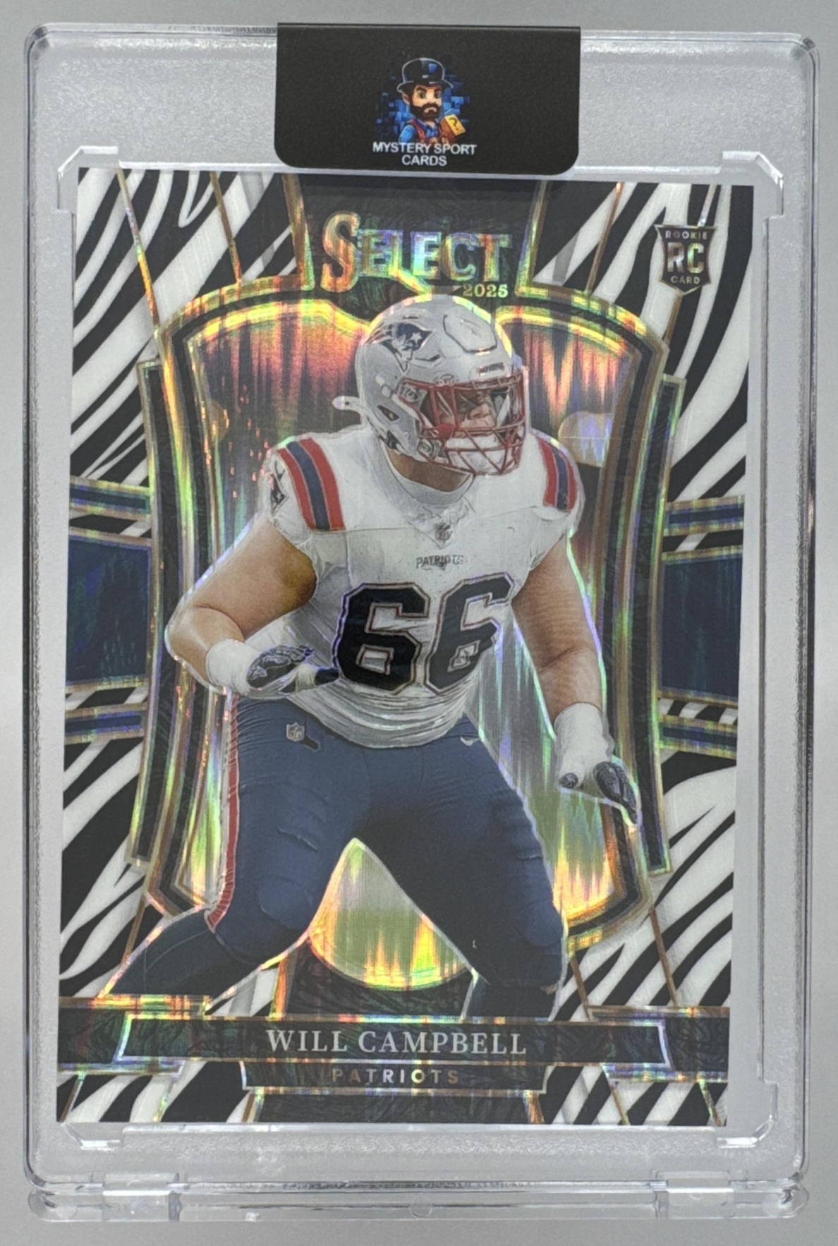 Card image for 2025 Panini Select Will Campbell Premier Level #179 RC Patriots