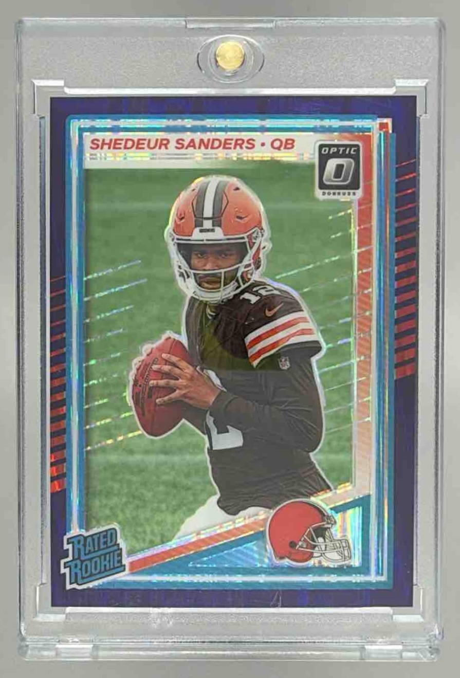 Card image for 2025 Panini Donruss Optic Shedeur Sanders Rated Rookie #203 Browns