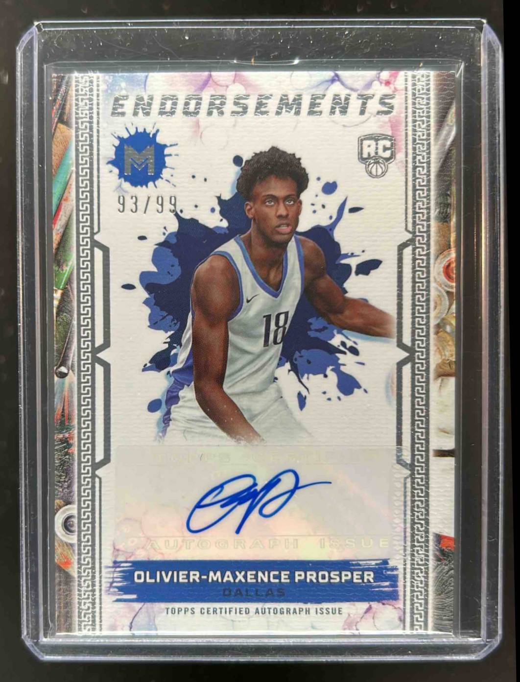 Card image for 2023-24 Topps Motif Olivier-Maxence Prosper Endorsements Auto 93 /99 #ME-OMP RC