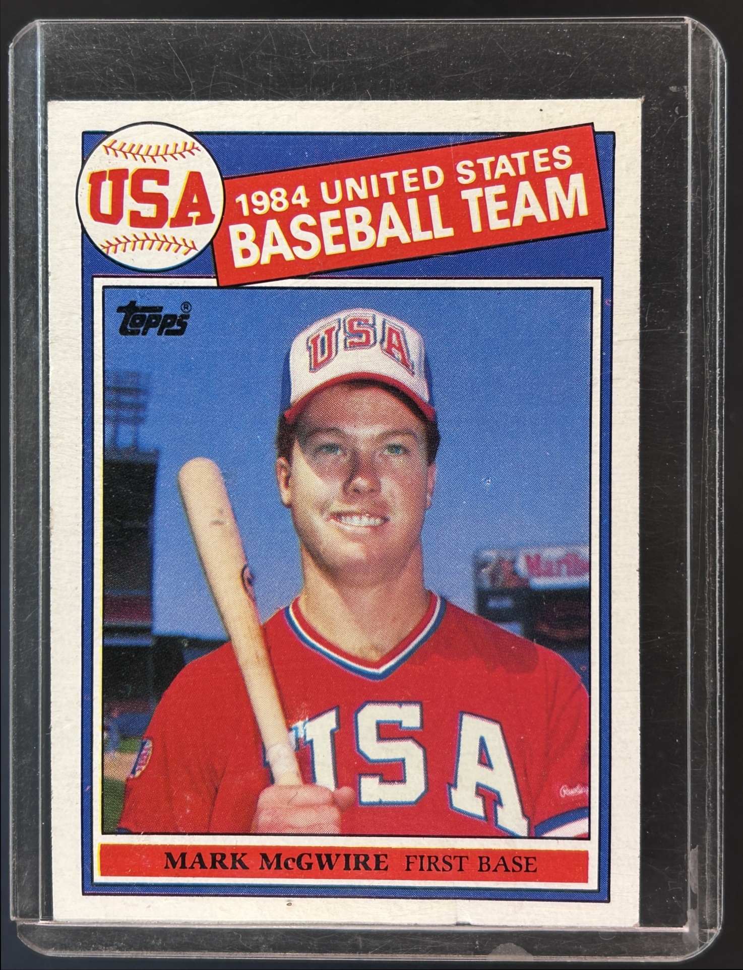 Card image for 1985 TOPPS MARK MCGWIRE #401 RC ROOKIE USA