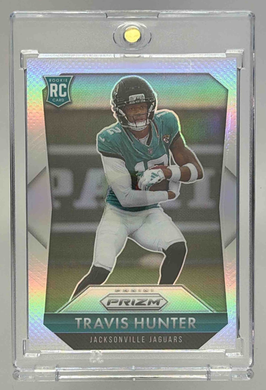 Card image for 2025 Panini Prizm Travis Hunter Rookie Flashback Silver #2 RC Jaguars