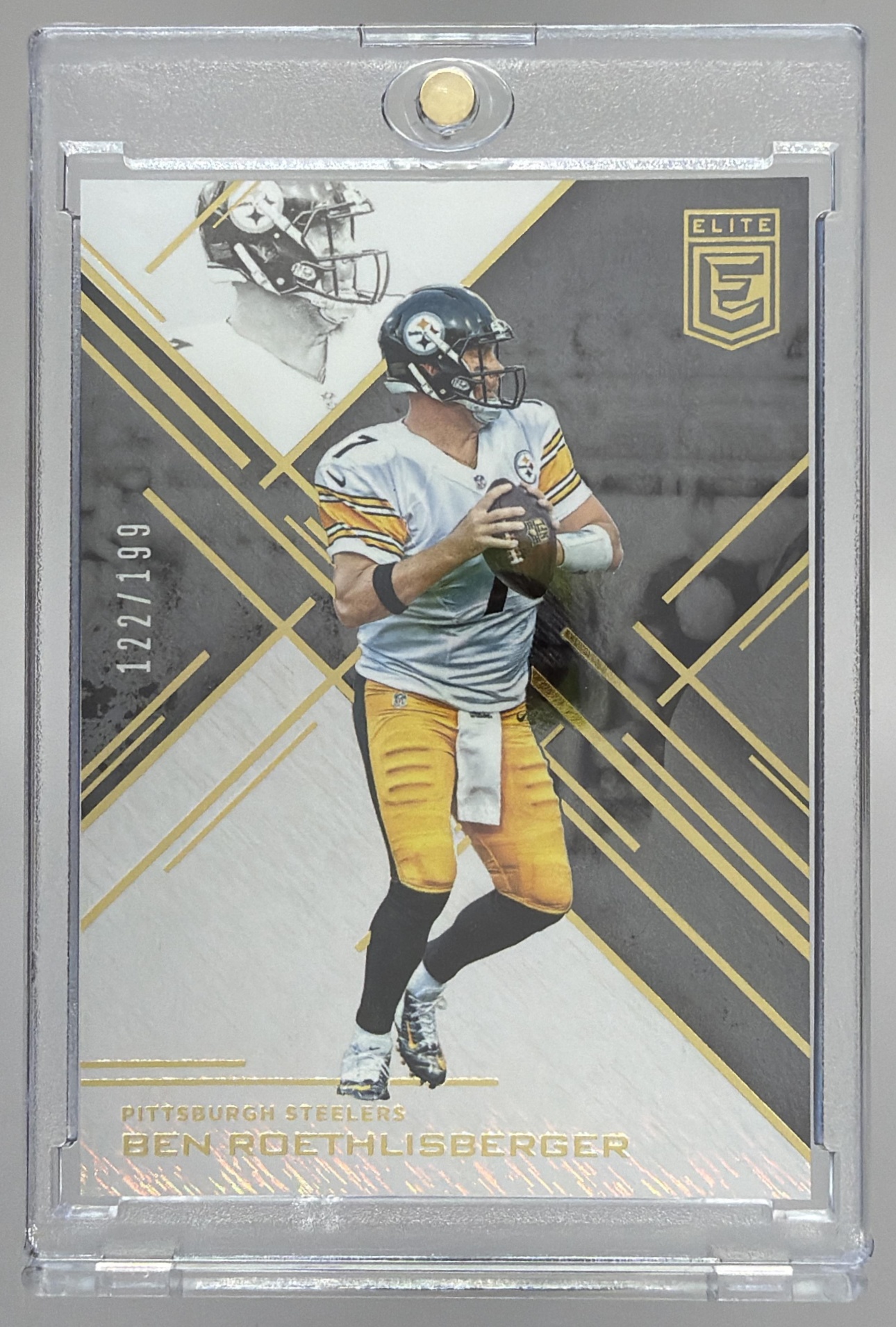 Card image for 2016 Panini Donruss Elite Ben Roethlisberger Black /199 #87 Steelers