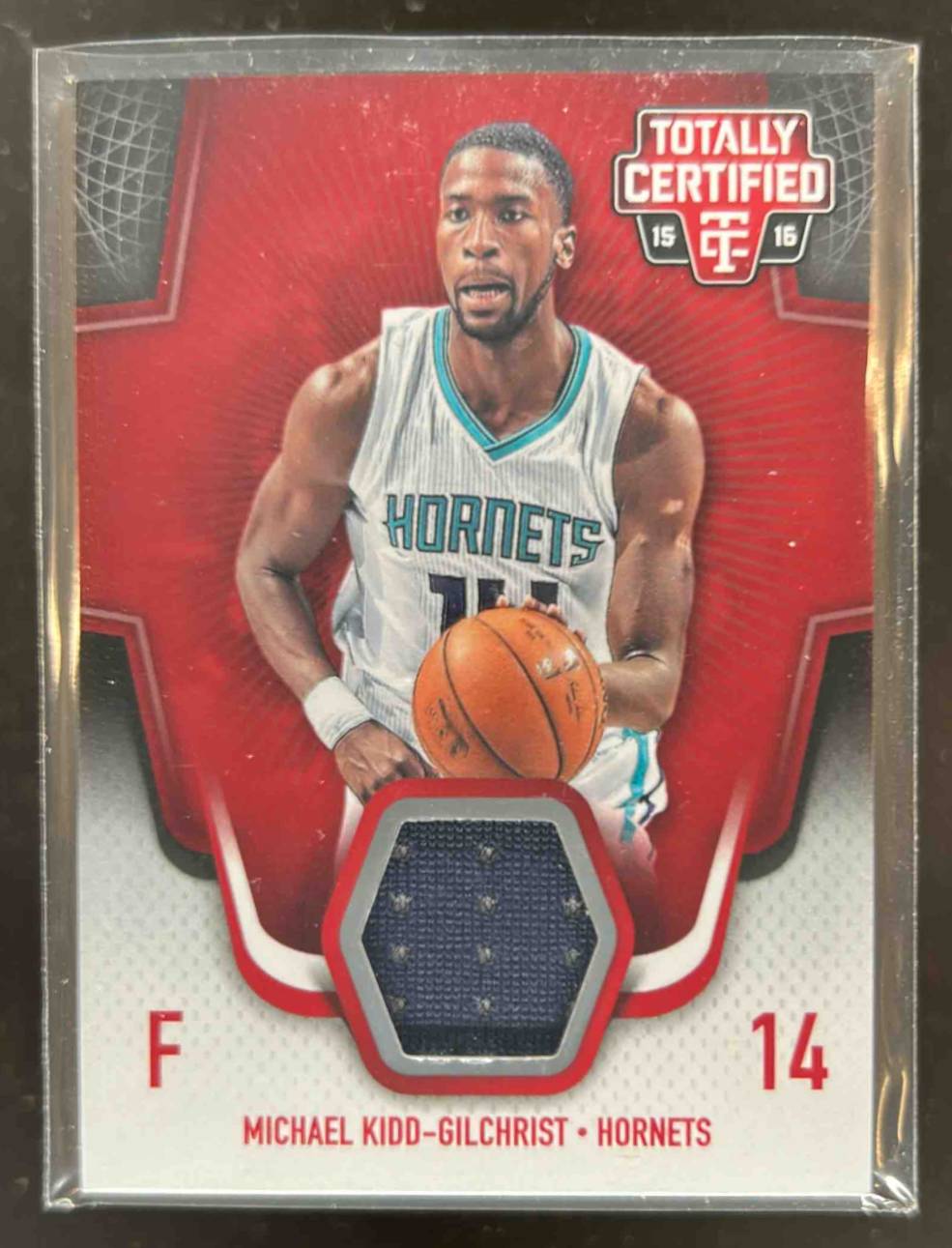 Card image for 2015-16 Panini Totally Certified Michael Kidd-Gilchrist Materials Red 79 /99 #TCM-MKG