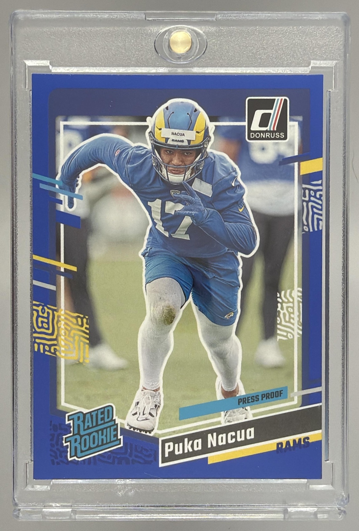 Card image for 2023 Panini Football Donruss Puka Nacua #357 RC Rated Rookie Los Angeles Rams