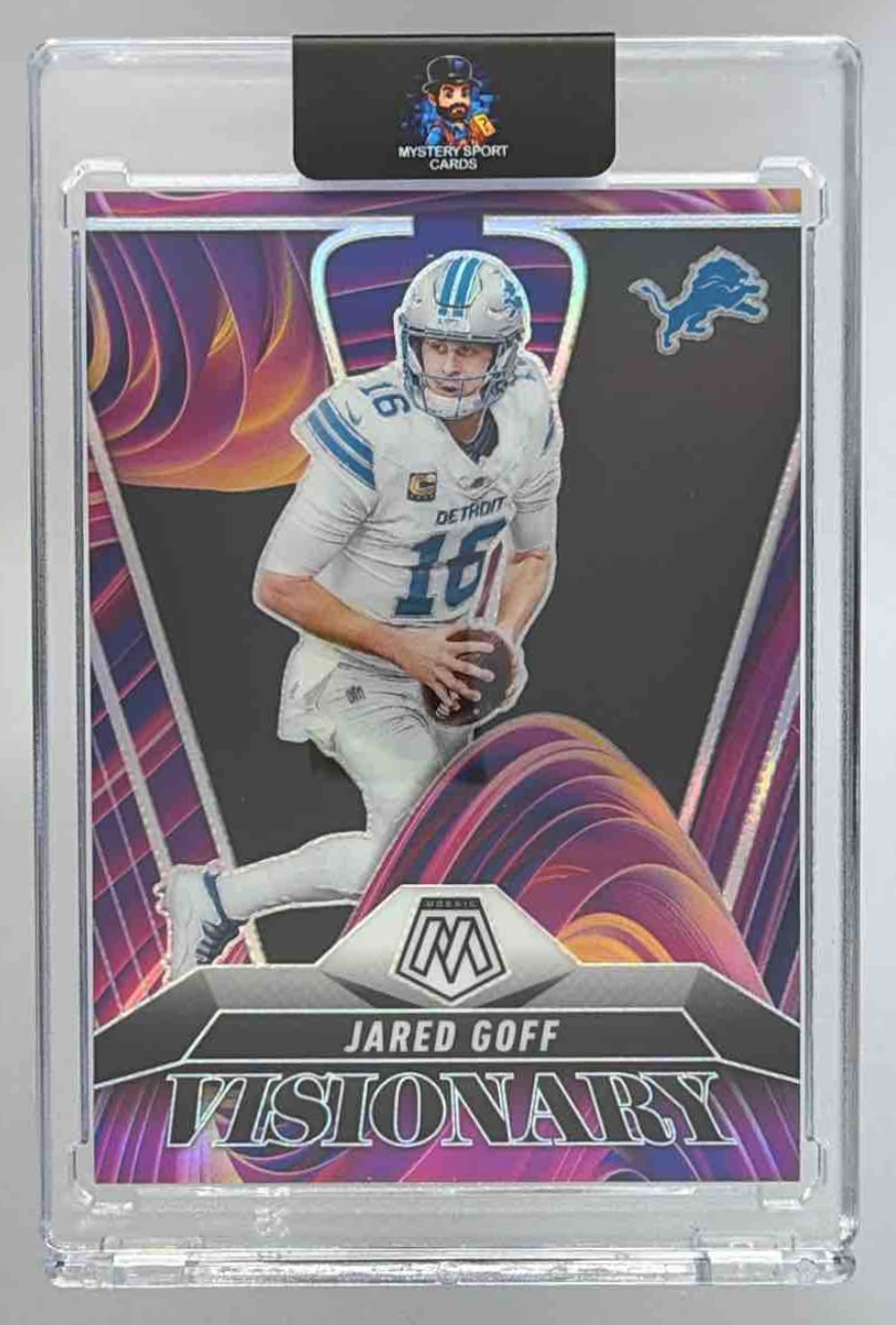 Card image for 2025 Panini Football Mosaic Jared Goff Visionary #9 Detroit Lions