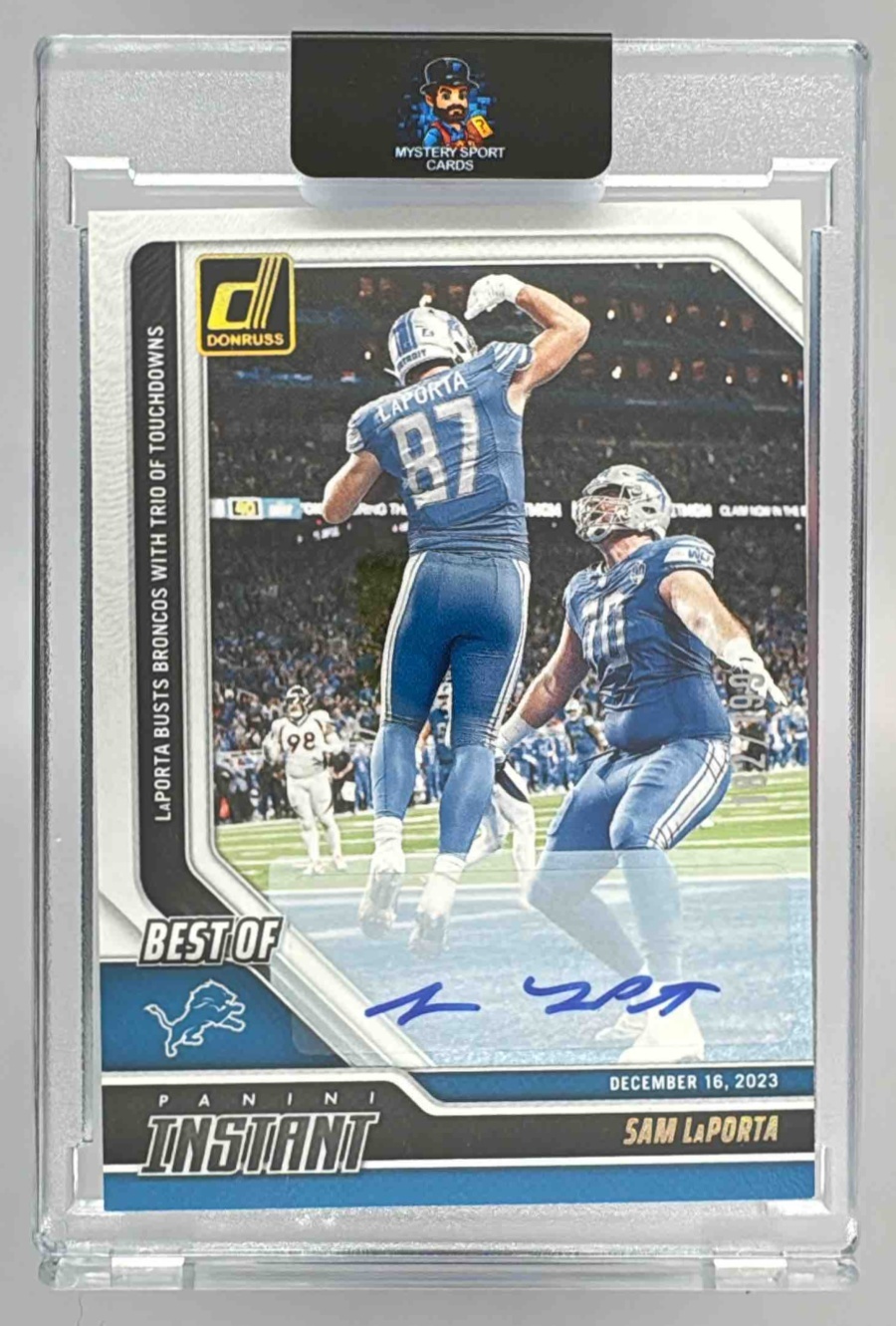 Card image for 2024 Panini Donruss Sam LaPorta Best of Instant Auto /199 #24 Lions