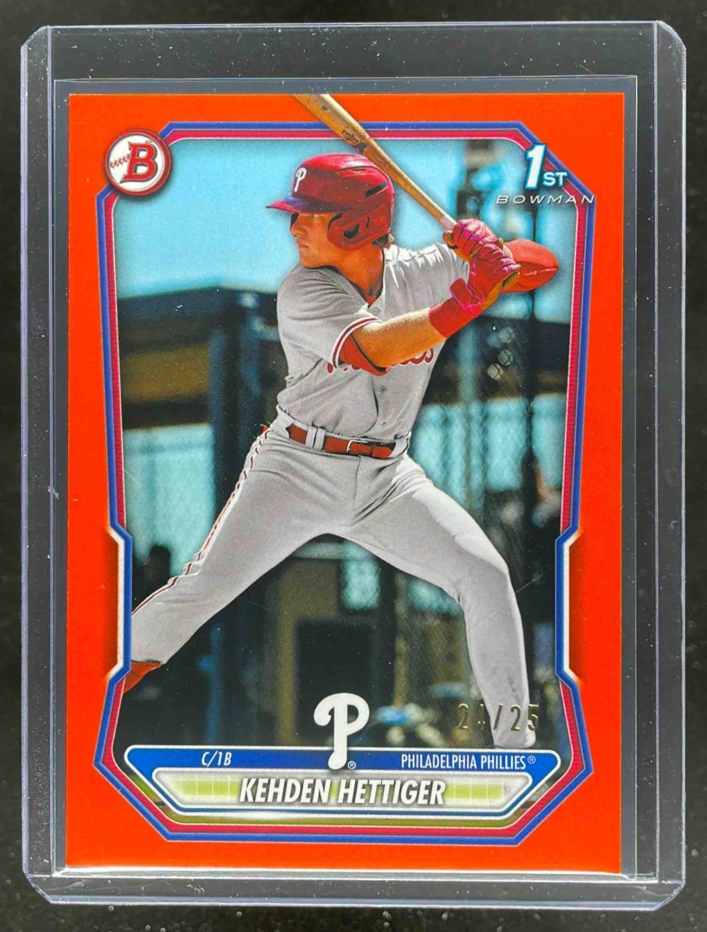 Card image for 2026 Bowman Kehden Hettiger Orange Border /25 #BP-101 1st Prospect