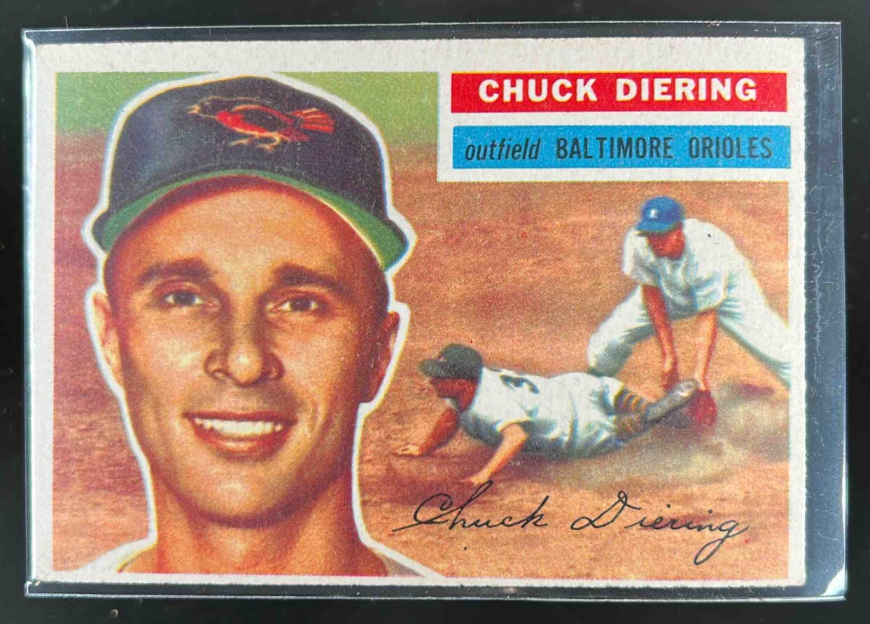 Card image for 1956 TOPPS BASEBALL CHUCK DIERING #19A BALTIMORE ORIOLES