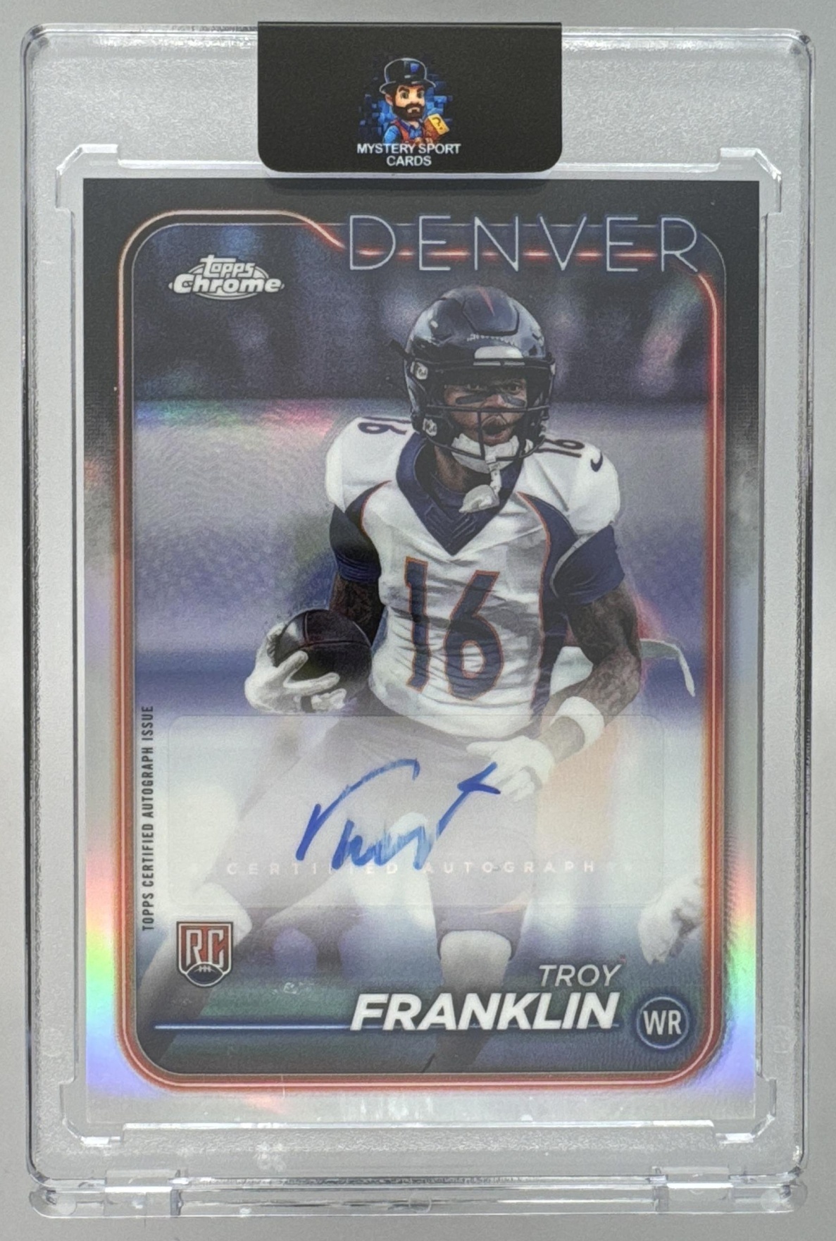 Card image for 2024 Topps Chrome Sapphire Edition Troy Franklin Rookie Auto #RA-TFR RC Broncos