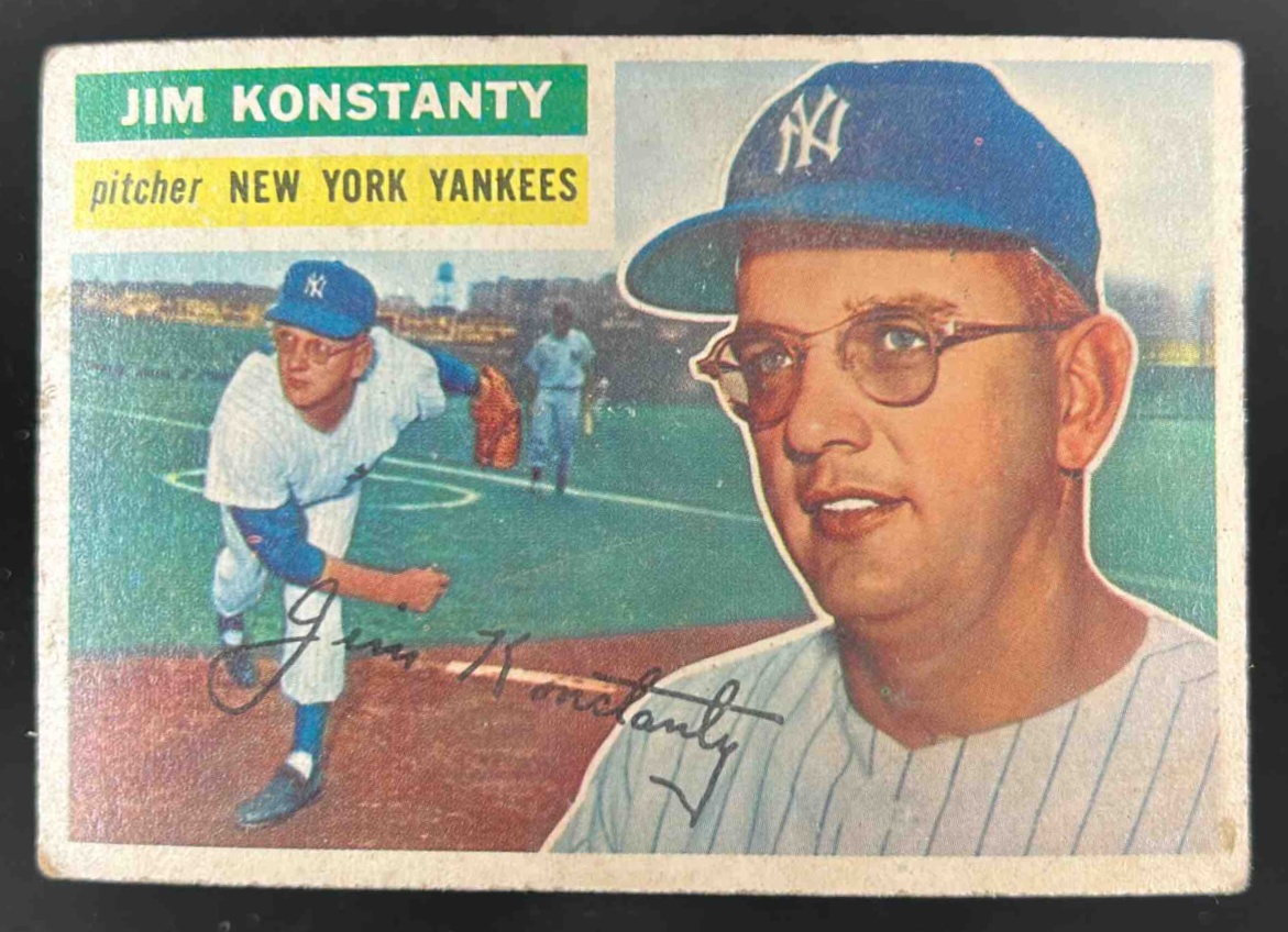 Card image for 1956 TOPPS BASEBALL JIM KONSTANTY #321 NEW YORK YANKEES