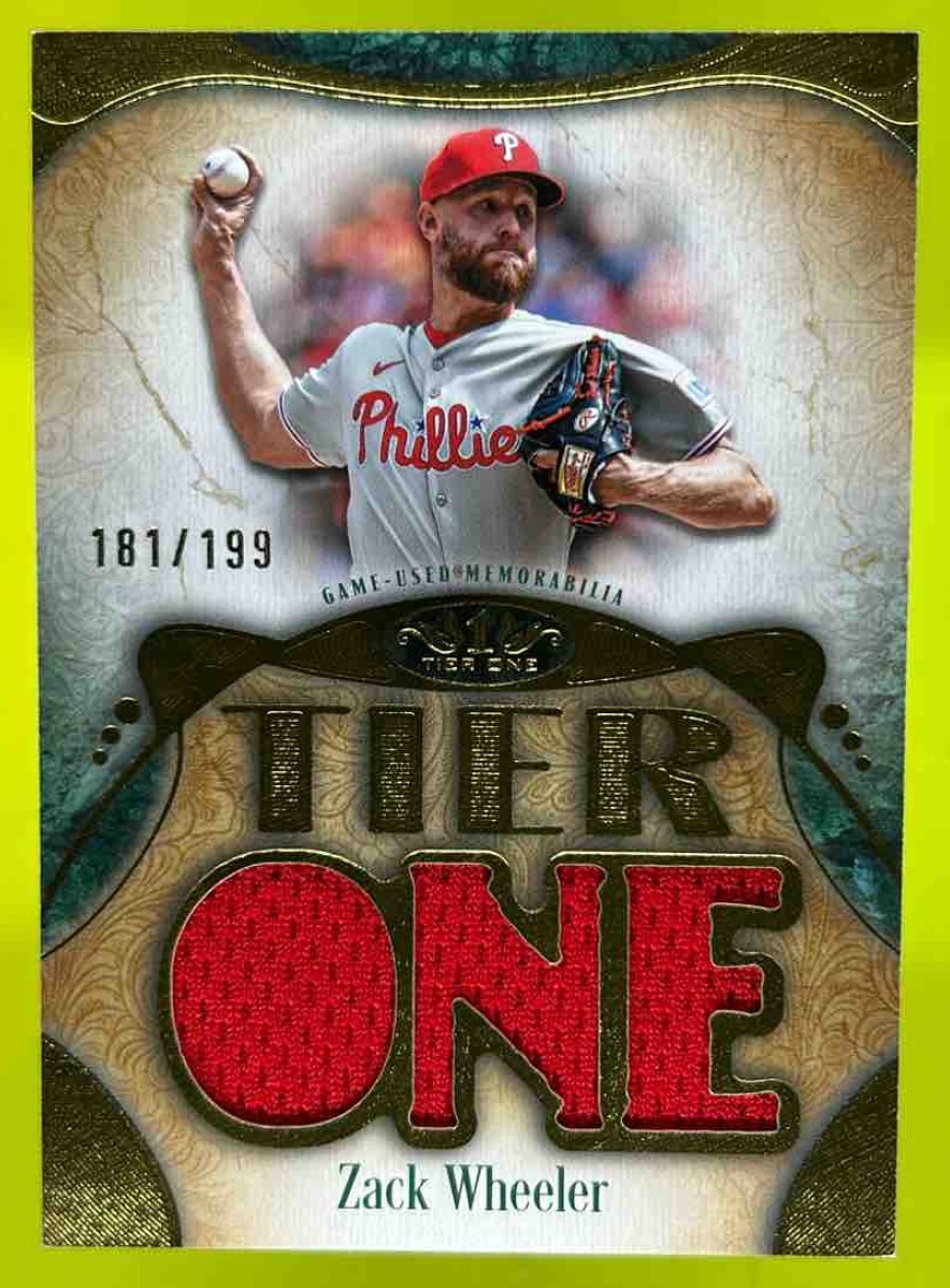 Card image for Zack Wheeler 2026 Topps Tier One Relic Die Cut /199