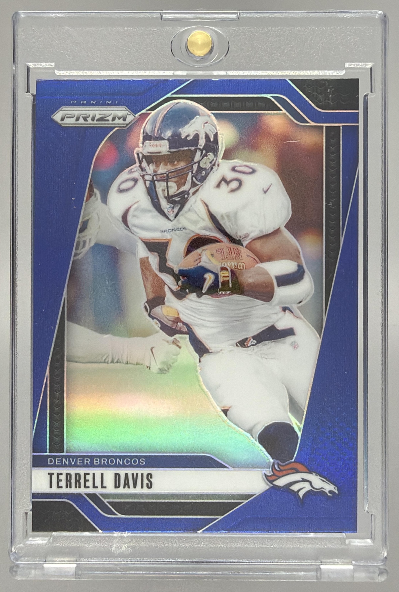 Card image for 2024 Panini Football Prizm Terrell Davis Blue #91 Denver Broncos
