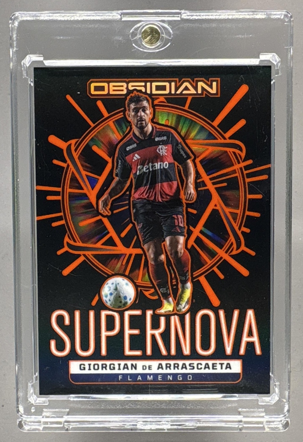 2025 PANINI OBSIDIAN GIORGIAN DE ARRASCAETA #33 SUPERNOVA ETCH ORANGE /75