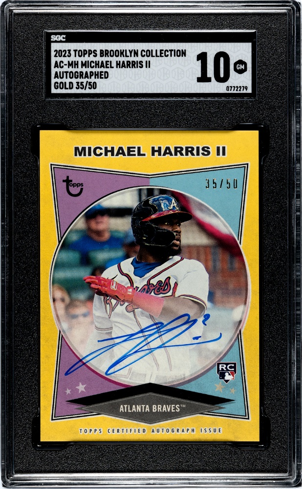 2023 Topps Brooklyn Collection Michael Harris II Auto Gold /50 #AC-MH RC SGC 10