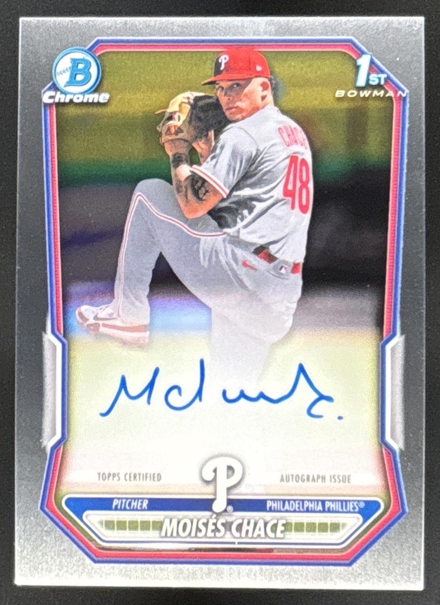 Card image for Moises Chace 2026 Bowman Chrome Prospect Auto Philadelphia Phillies