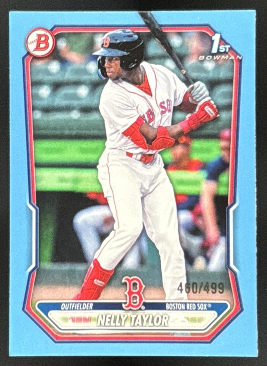 Card image for Nelly Taylor 2026 Bowman Sky Blue Border /499 Prospects Boston Red Sox
