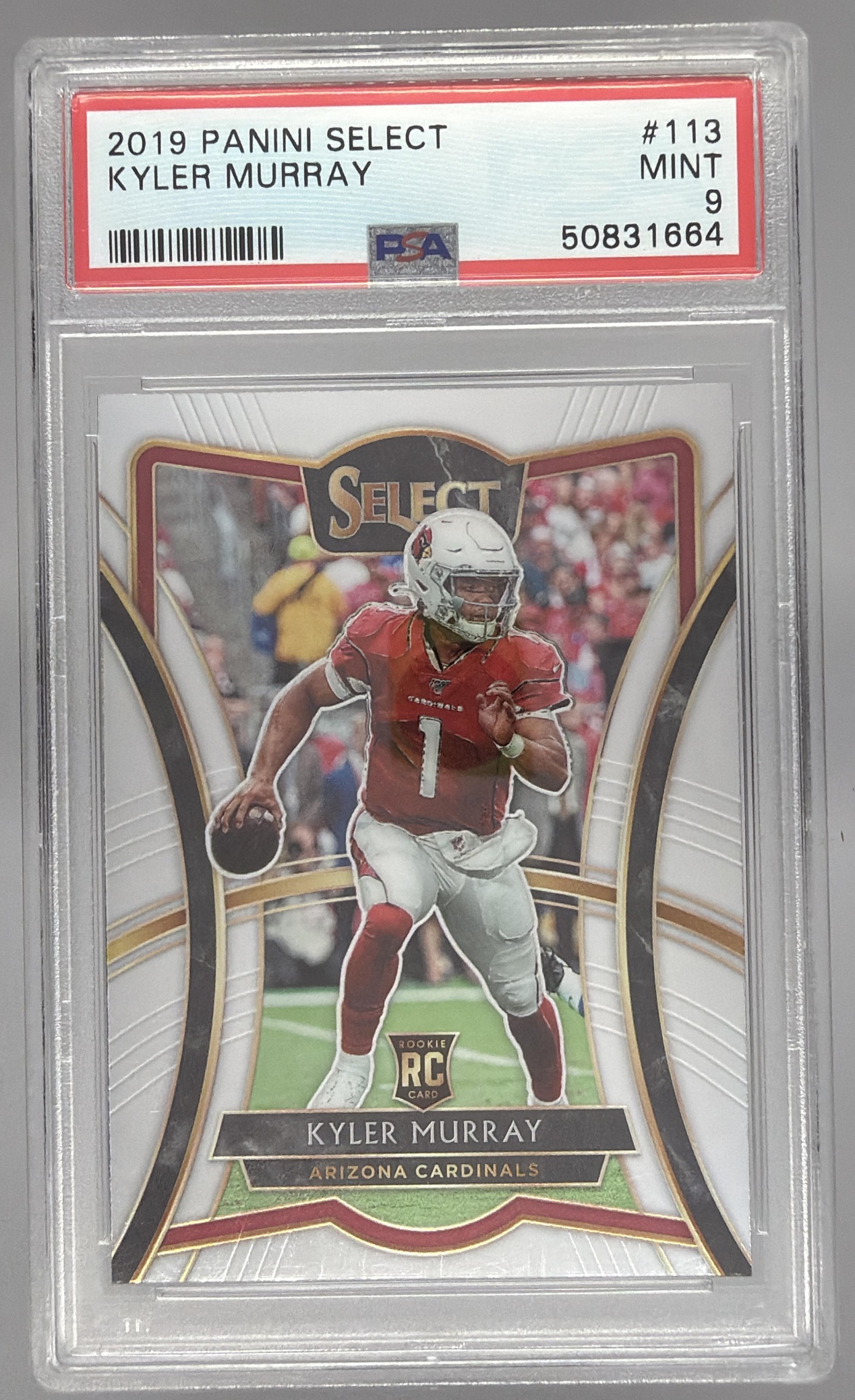 Card image for 2019 Panini Select Kyler Murray #113 RC Premier Level Cardinals