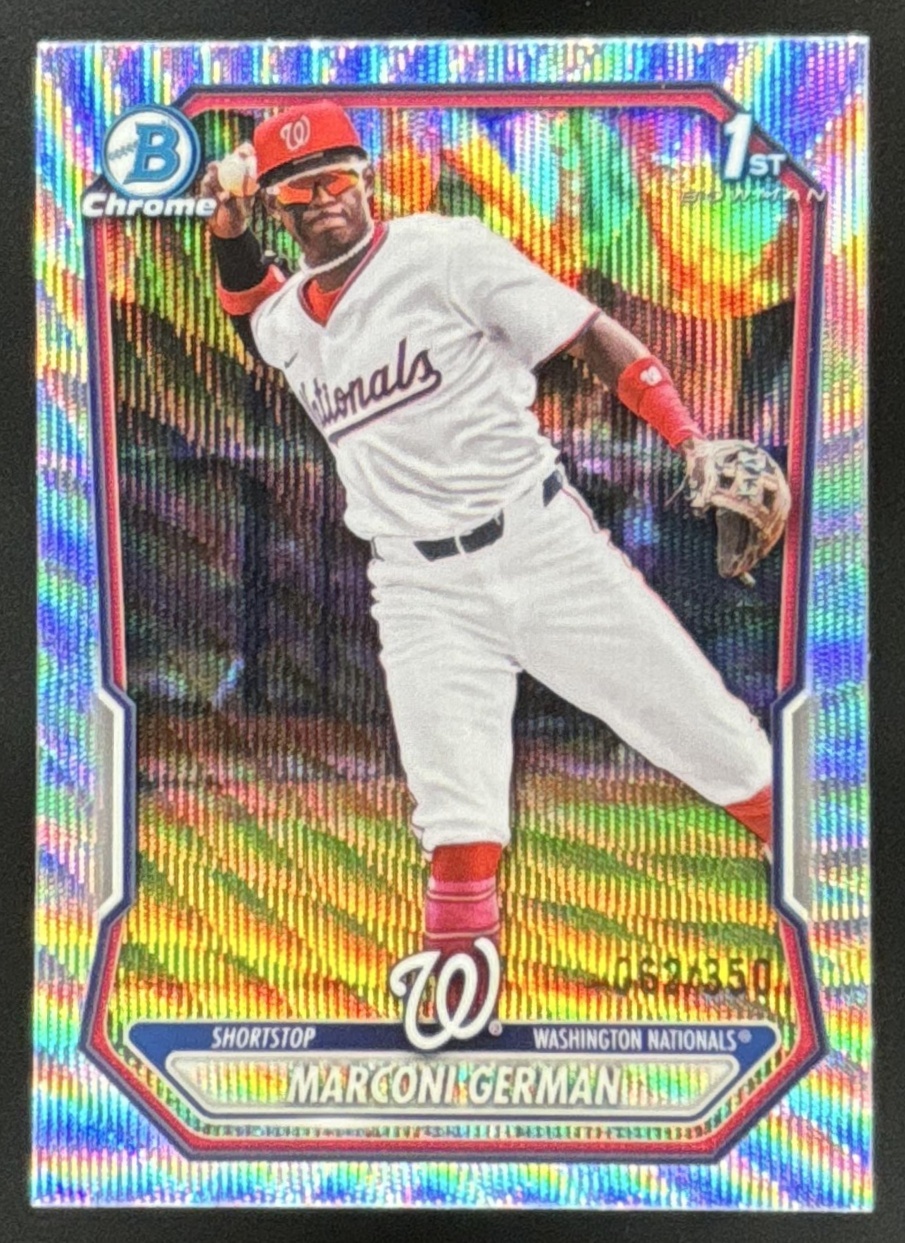 Card image for 2026 Bowman Marconi German Chrome Wave Refractor /350 1st Prospect
