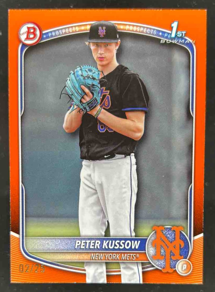 Card image for Peter Kussow 2025 Bowman Draft Orange Border /25