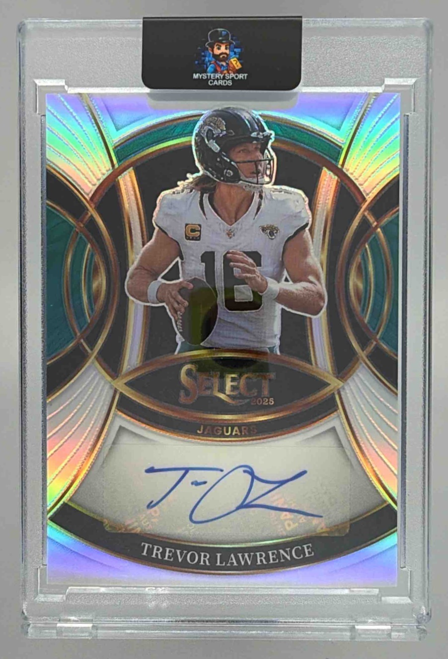 Card image for 2025 Panini Select Trevor Lawrence Signatures Silver Prizm #SP-TLE Auto Jaguars