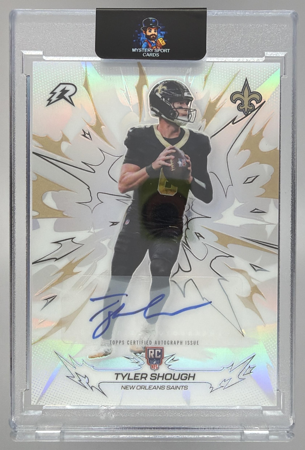Card image for 2025 Topps Resurgence Tyler Shough Rookie Signatures #163 RC Auto Saints
