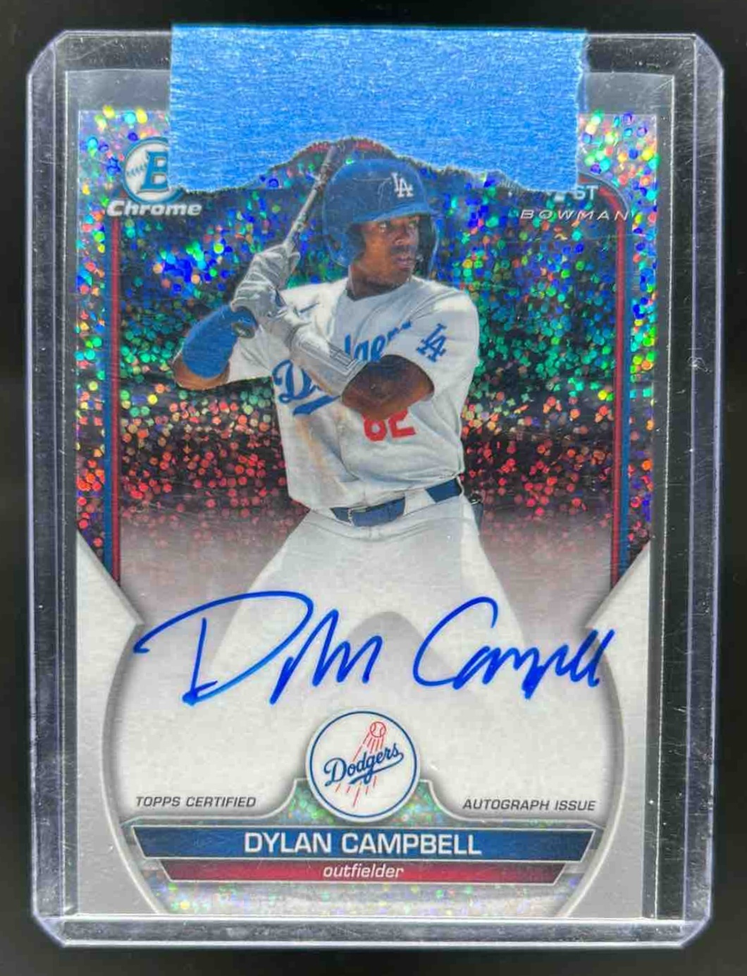 Dylan Campbell 2023 Bowman Draft Chrome Prospect Auto Sparkle Refractor /71