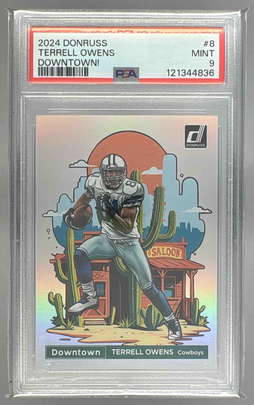 Card image for 2024 Panini Football Donruss Terrell Owens Downtown! SSP #8 Dallas Cowboys