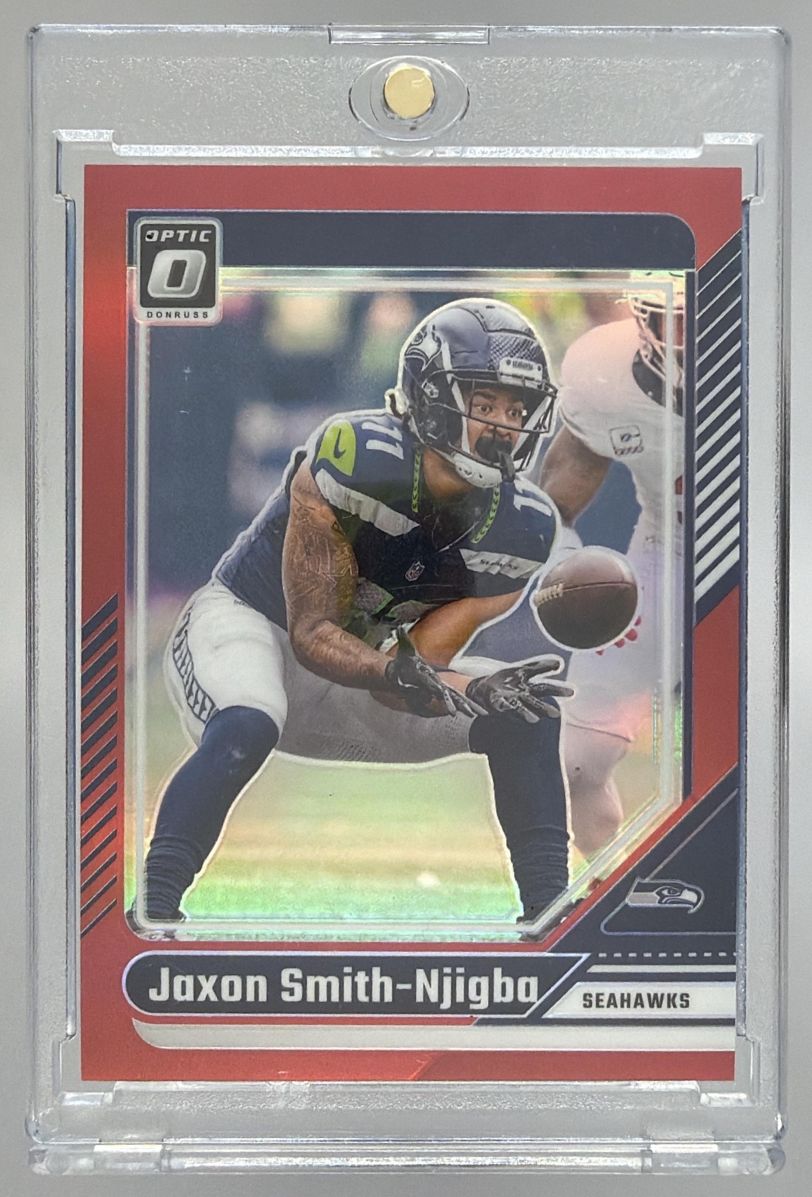 Card image for 2023 Panini Donruss Optic Jaxon Smith-Njigba Downtown! SSP #D-15 RC Seahawks