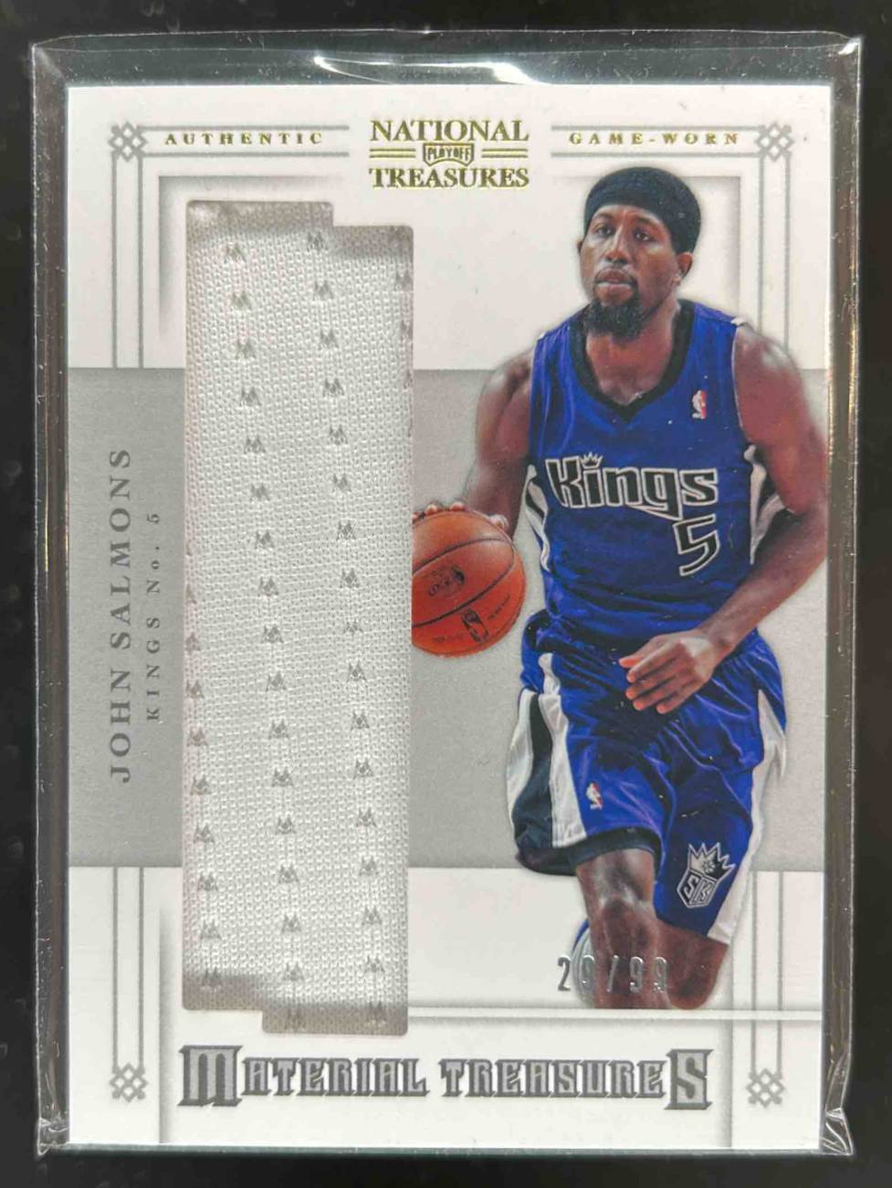 Card image for 2012-13 PANINI NATIONAL TREASURES JOHN SALMONS MATERIAL /99 #64 SACRAMENTO KINGS